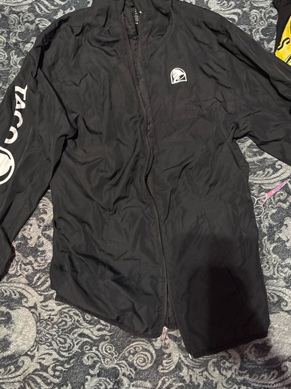 Taco Bell Black Logo Windbreaker Jacket - Lightweight Zip-Front